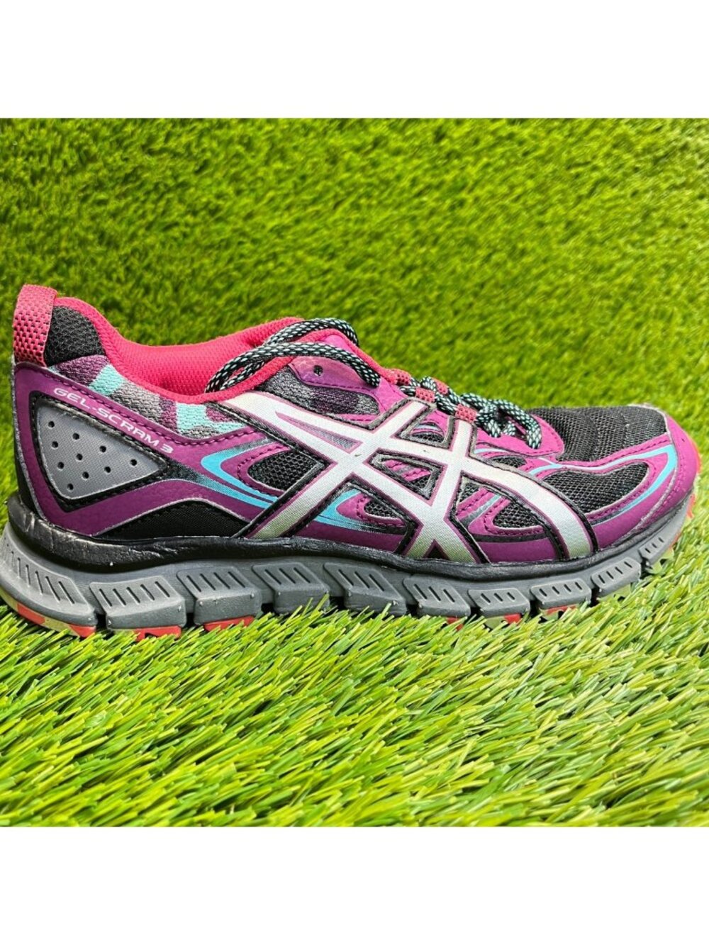 Asics Gel Scram 3 Womens Size 6.5 Purple Black Athletic Running Shoes Sneakers